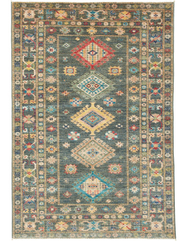 Rug Kazak Fine Pakistan 125x181 Petrol Green Re