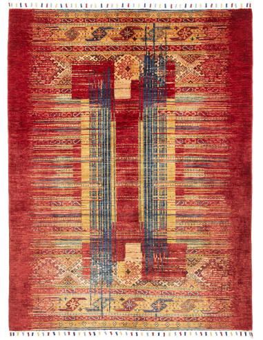 Rug Siva Pakistan 146x203 Burgundy Red Ocher Ye