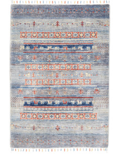 Tappeto Siva Pakistan 81x117 Blu-grigio Indaco