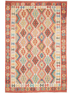 Rug Kilim Afghanistan 199x293 Brick Red Cream