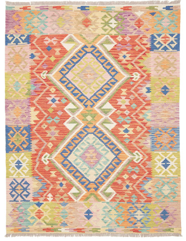 Rug Kilim Afghanistan 152x200 Terracotta Cobalt