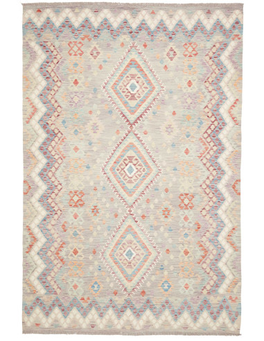 Tappeto Kilim Afghanistan 202x302 Grigio-beige