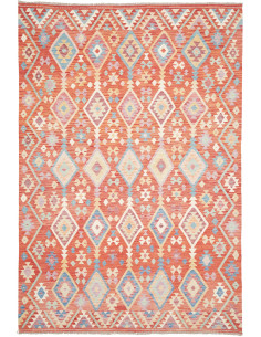 Rug Kilim Afghanistan 204x304 Terracotta Blue