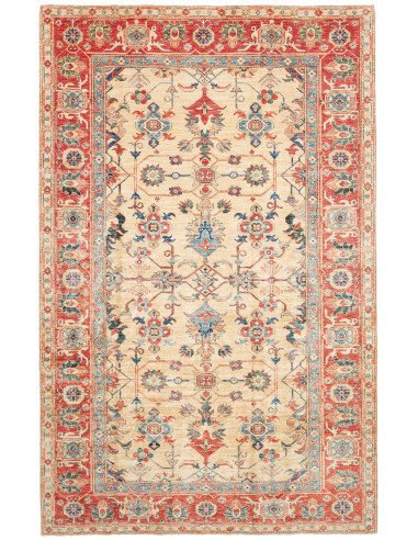 Rug Kazak Fine Pakistan 200x314 Beige Terracott