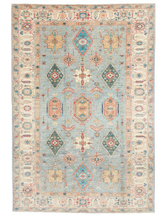 Rug Kazak Fine Pakistan 208x303 Aqua Beige