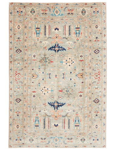 Rug Kazak Fine Pakistan 202x300 Light Sage Gree