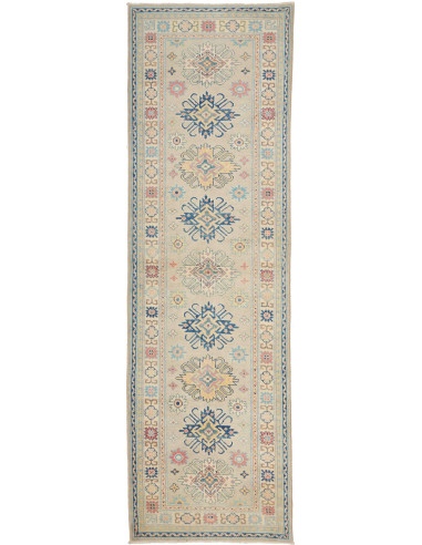 Rug Kazak Afghanistan 83x292 Beige Of Blue