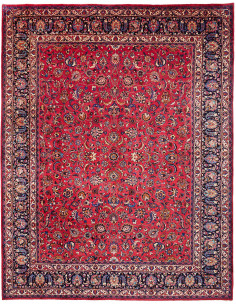 Mashad 308x390 Cm Mashad, Persia, Lana Cardata A Mano,