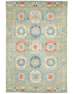 Tappeto Kazak Co Afgahnistan 199x301 Verde Salv
