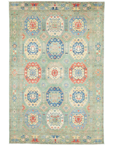 Tappeto Kazak Co Afgahnistan 199x301 Verde Salv