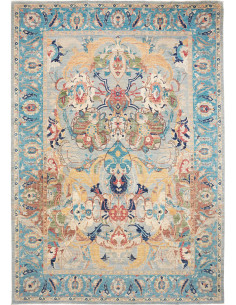Rug Shahi Fine Pakistan 300x425 Aqua Blue Gold