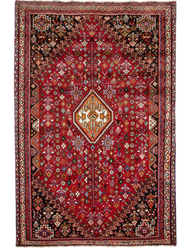 Rug Shiraz Persia maroon yellow 185x280