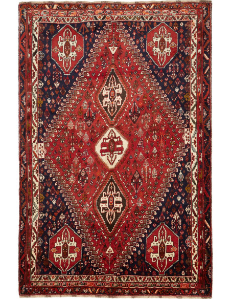 Tappeto Shiraz Persia marrone blu 187x283
