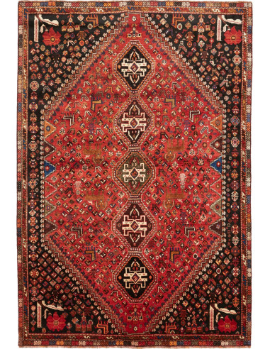 Rug Shiraz Persia maroon yellow 163x285