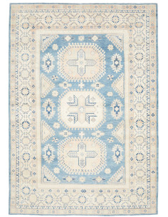 Tappeto Kazak Afghanistan 185x266 Celeste Crema