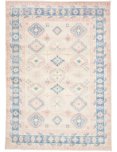 Rug Kazak Afghanistan 200x283 Cream Light Blue
