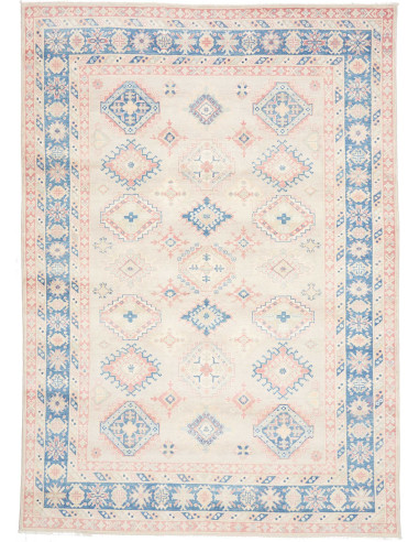 Tappeto Kazak Afghanistan 200x283 Crema Blu Chi