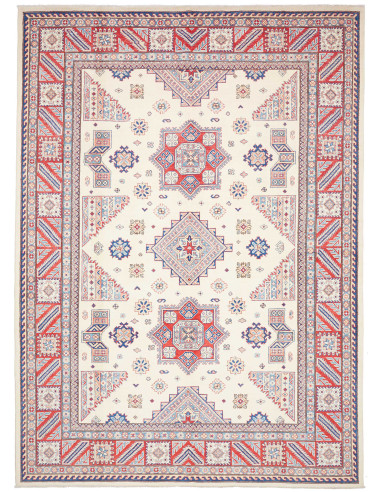 Tappeto Kazak Afghanistan 248x342 Avorio Crema