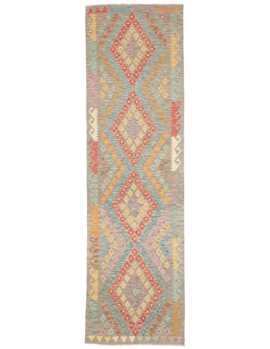 Tappeto Kilim Afghanistan 84x294 Grigio Beige T