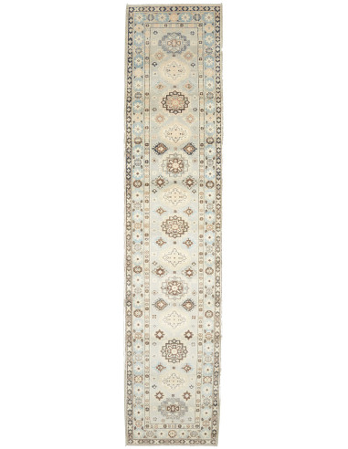 Tappeto Kazak Afghanistan 84x392 Azzurro Tenue