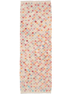 Tappeto Kilim Afghanistan 79x242 Avorio Multico