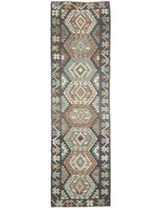 Rug Kilim Afghanistan 84x290 Dark Grey Brown