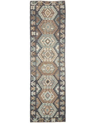 Rug Kilim Afghanistan 84x290 Dark Grey Brown