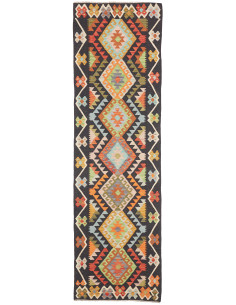 Tappeto Kilim Afghanistan 85x292 Grigio Antraci