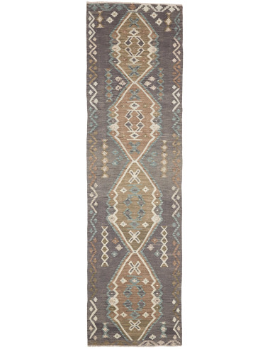 Rug Kilim Afghanistan 79x304 Dark Grey Brown