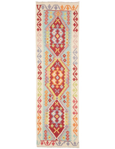 Rug Kilim Afghanistan 81x287 Cream Red