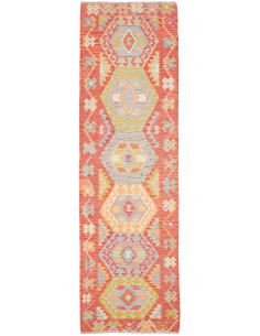 Rug Kilim Afghanistan 87x297 Terracotta Pale Bl