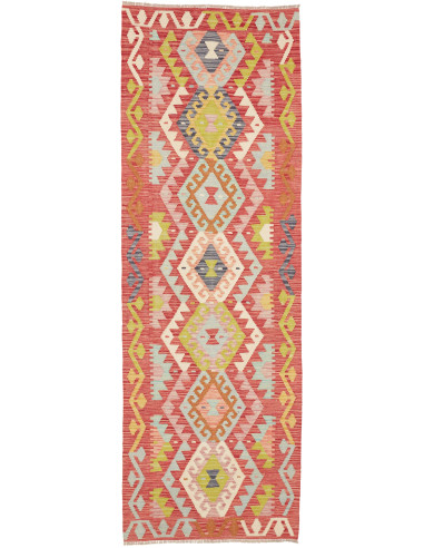 Tappeto Kilim Afghanistan 80x245 Rosso Terracot