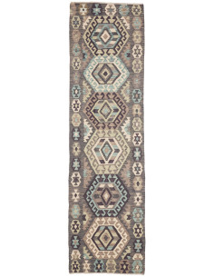Tappeto Kilim Afghanistan 81x298 Grigio Antraci