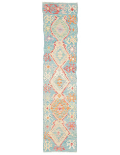 Rug Kilim Afghanistan 53x241 Blue Turquoise