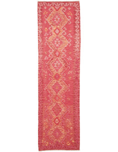 Rug Kilim Afghanistan 77x287 Coral Pink Orange