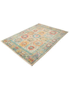 Tappeto Tribal Pakistan 150x206 Beige Blu Rosso 2