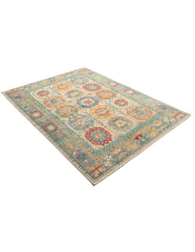 Tappeto Tribal Pakistan 150x206 Beige Blu Rosso