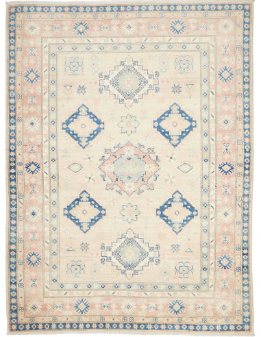 Tappeto Kazak Afghanistan 148x201 Avorio Blu Ro