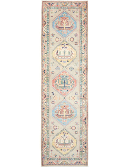 Rug Kazak Afghanistan 86x307 Beige Blue Terraco