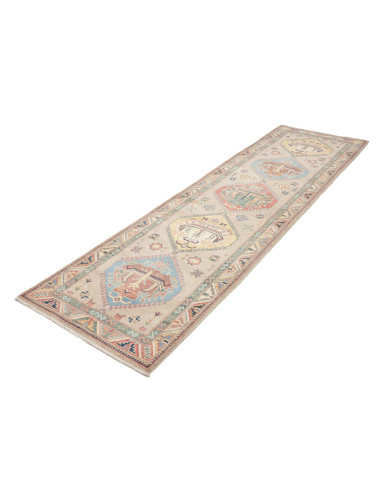 Rug Kazak Afghanistan 86x307 Beige Blue Terraco