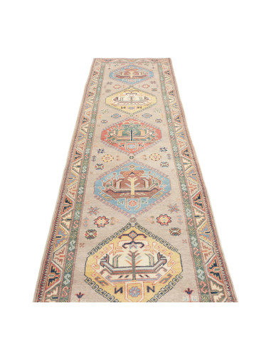 Rug Kazak Afghanistan 86x307 Beige Blue Terraco