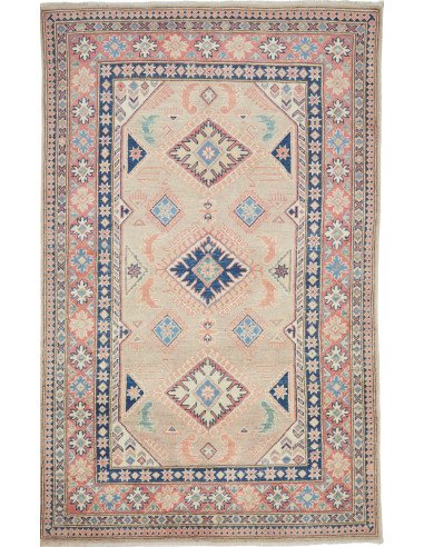 Tappeto Kazak Afghanistan 116x186 Beige Blu Cor