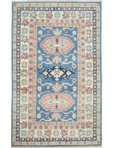 Rug Kazak Afghanistan 77x130 Blue Cream Antique