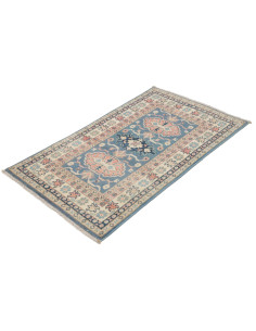 Rug Kazak Afghanistan 77x130 Blue Cream Antique 2