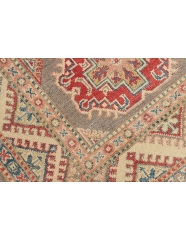 Rug Kazak Afghanistan 81x126 Grey Red Cream Blu
