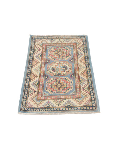 Tappeto Kazak Afghanistan 61x89 Azzurro Celeste