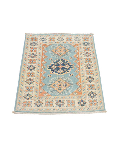 Tappeto Kazak Afghanistan 64x86 Azzurro Crema A