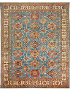 Tappeto Kazak Fine Pakistan 246x303 Blu Ottanio