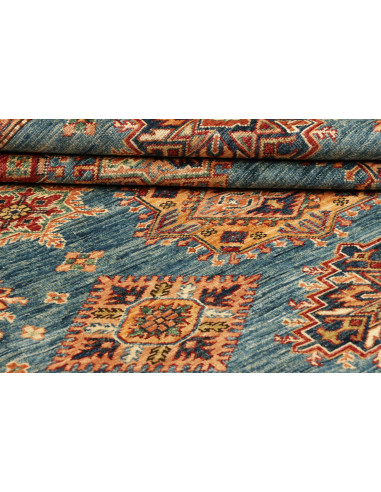 Tappeto Kazak Fine Pakistan 246x303 Blu Ottanio