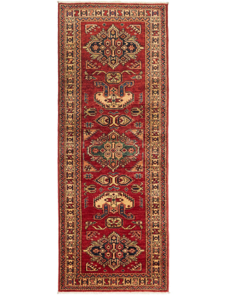 Tappeto Kazak Fine Pakistan 76x203 Rosso Profon